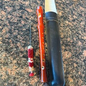 Brown Wooden Gill Chromatic  Recorder with Case and Cleaning Brush